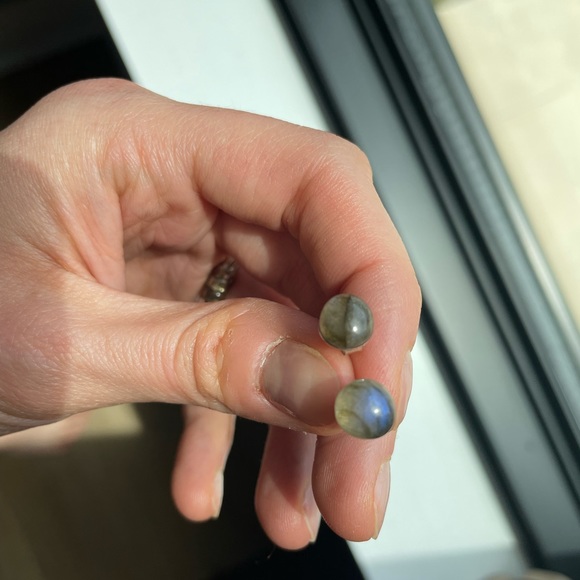 Etsy Sterling Silver Labradorite Studs - Picture 5 of 6